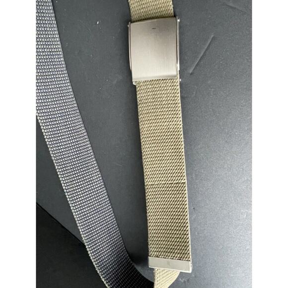 Mens Khaki Web Belt Military Style Nylon Adjustable One Size Casual Workwear - Picture 4 of 4